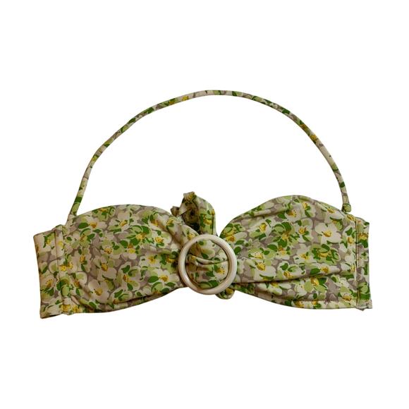 Victoria's Victoria Secret Bikini Green Yellow Flower Bikini Top Size Small S - Picture 1 of 5